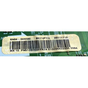 MAIN / SAMSUNG BN94-04402C / BN41-01623C / BN97-05515A / PANEL PP50FF056A / MODELOS PN51D8000FFXZA N202 / PN51D8000FFXZA N504 / PN51D8000FFXZA N101 / PN51D8000FFXZA - Imagen 2