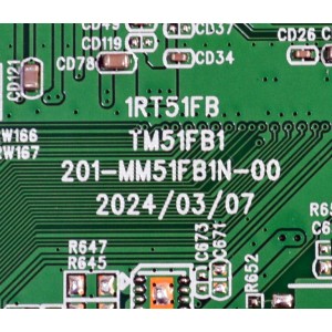 KIT DE TARJETAS ORIGINAL PARA TV PHILIPS / NUMERO DE PARTE MAIN 02-1RT51FBMA-T02T / 1RT51FB / FUENTE 81-PBE122-Z215001 / ZW9250 / T-CON E3CCBB7000140  / CV700U2-T01  / PANEL LVU700CHDX E0061 / DISPLAY CV700U2-T01 REV:04 / MODELO 70PUL7553/F7 - Imagen 6