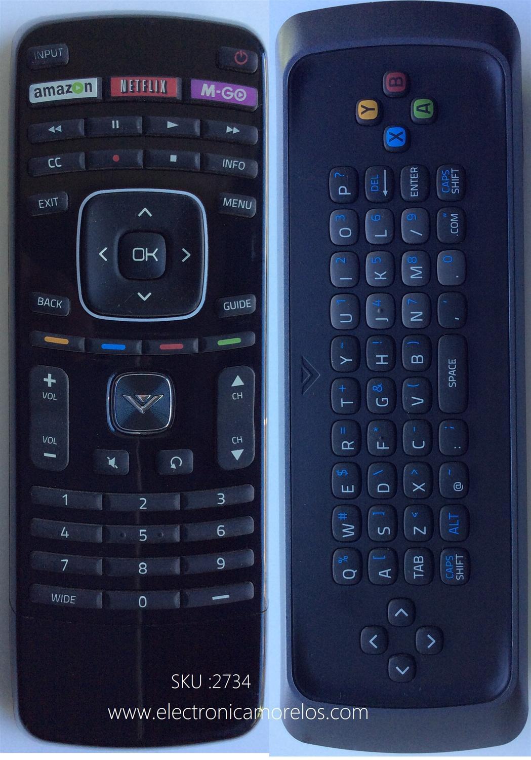CONTROL REMOTO ORIGINAL PARA TV VIZIO / NUMERO DE PARTE XRT112 / MODELO E322AR / E390-B1E / E422AR / E552VL / E20i-A0 / E420i-A0 / E470i-A0 / E550i-A0 / E600Ai-A0 / E650i-A0 / E700i-A0 / M322I-B2 / M422I-B2 / M492I-B2 / M502I-B2 / M552I-B2