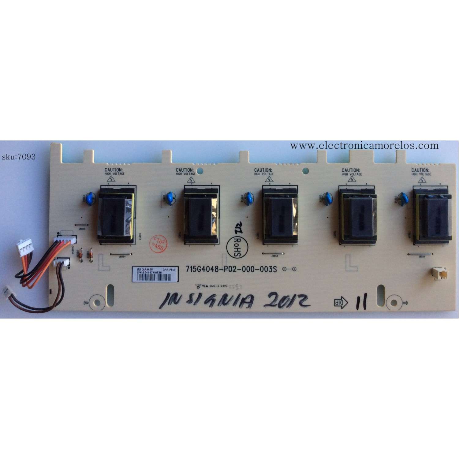 BACKLIGHT INVERSOR / INSIGNIA INTV9QAAAAB9 / 9QAAAAB9 / 715G4048-P02-000-003S / MODELO NS-42L260A13A	