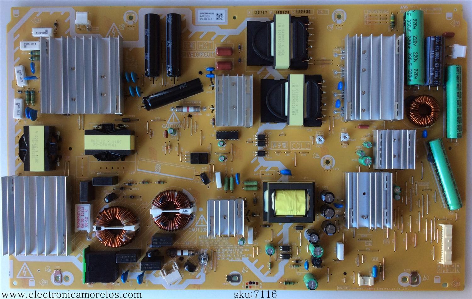 FUENTE DE PODER / PANASONIC NOAE6KL00018 / N0AE6KL00018 / PS-322 / MODELO TC-P55GT50	