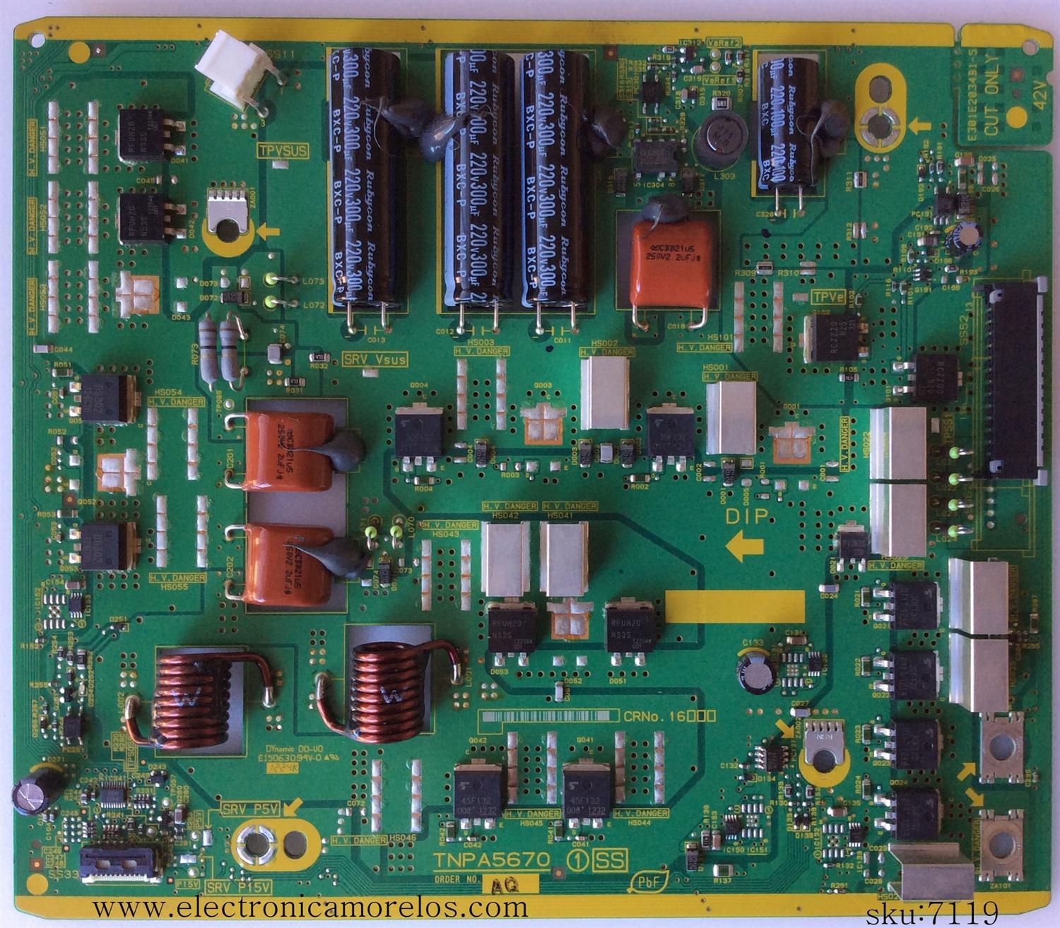 X-SUS / PANASONIC TXNSS1RGUA / TNPA5670AQ / TNPA5670 / MODELO TC-P55VT50	