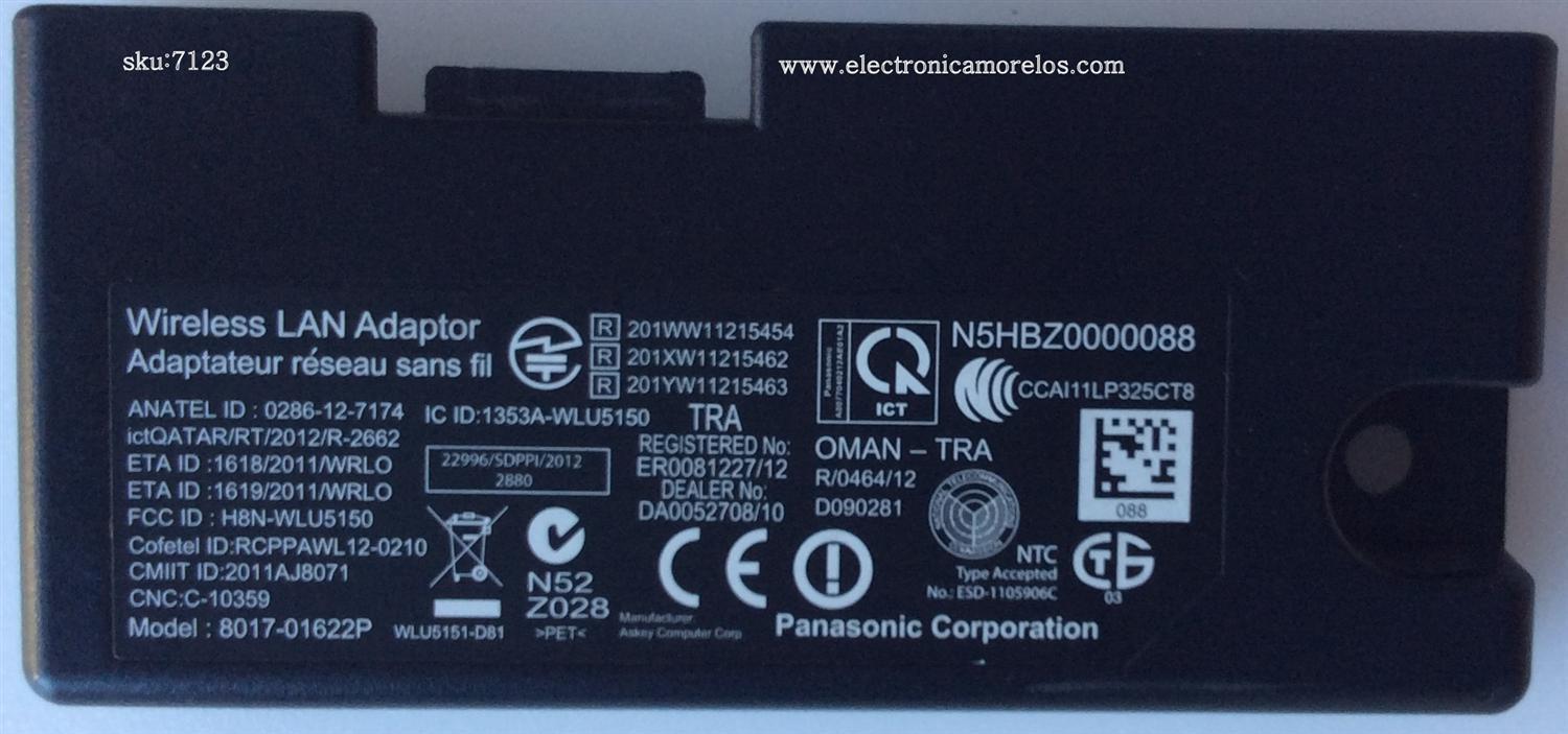 MODULO DE WI-FI / PANASONIC N5HBZ0000088 / CCAI11LP325CT8 / 8017-01622P / 0286-12-7174 / MODELO TC-P55VT50	