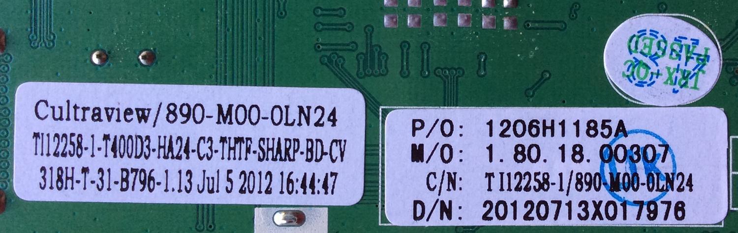MAIN / SHARP 1206H1185A / CV318H-T / 1206H1186 / MODELO LC-40LE431U / PANEL T400D3-HA24-L04  - Imagen 2
