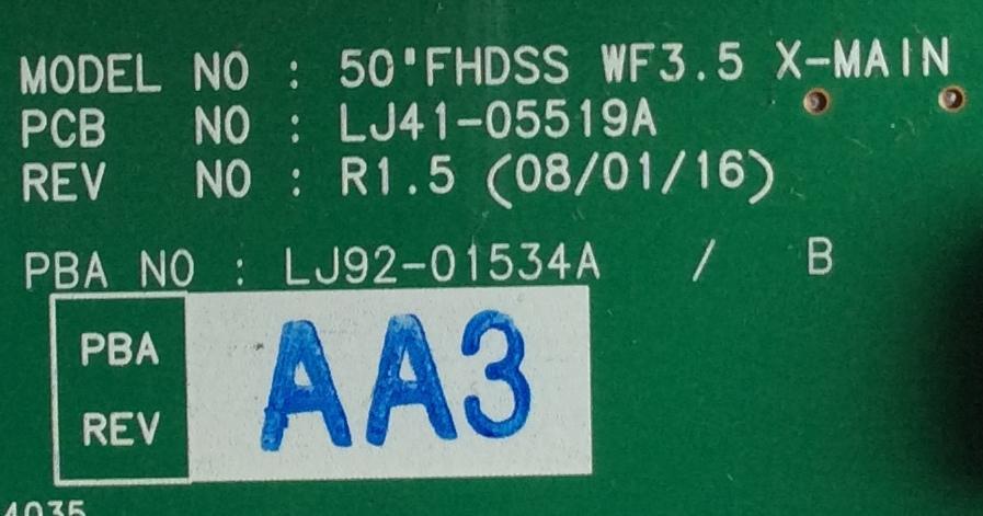 X-SUS / SAMSUNG LJ92-01534A / LJ41-05519A / 534A / AA3 / MODELO PN50A510P3FXZA	 - Imagen 2