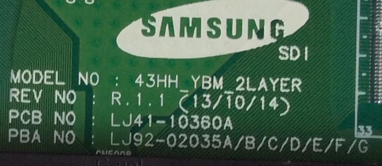 Y-SUS / SAMSUNG BN96-30097A / LJ41-10360A / LJ92-02035A / 035A / MODELO PN43F4500BFXZA TD02	 - Imagen 3
