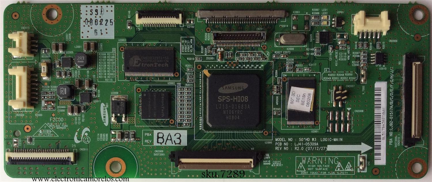 MAIN LOGICA / SAMSUNG LJ92-01517B / LJ41-05309A / 517B / MODELO PN50A450P1DXZA	
