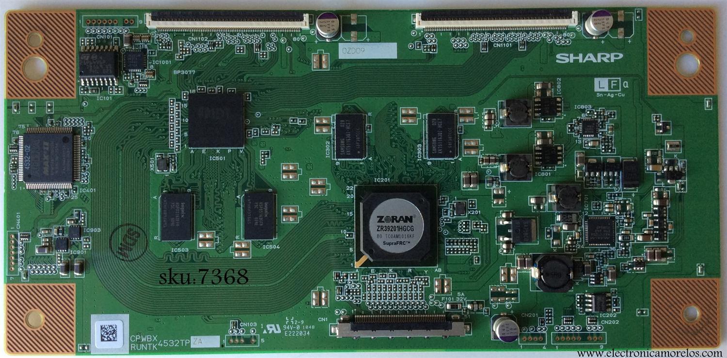T-CON / SHARP RUNTK4532TPZA / CPWBX4532TP / CPWBX / RUNTK / 4532TP / MODELO LC-60E69U / DX-60D260A13 	
