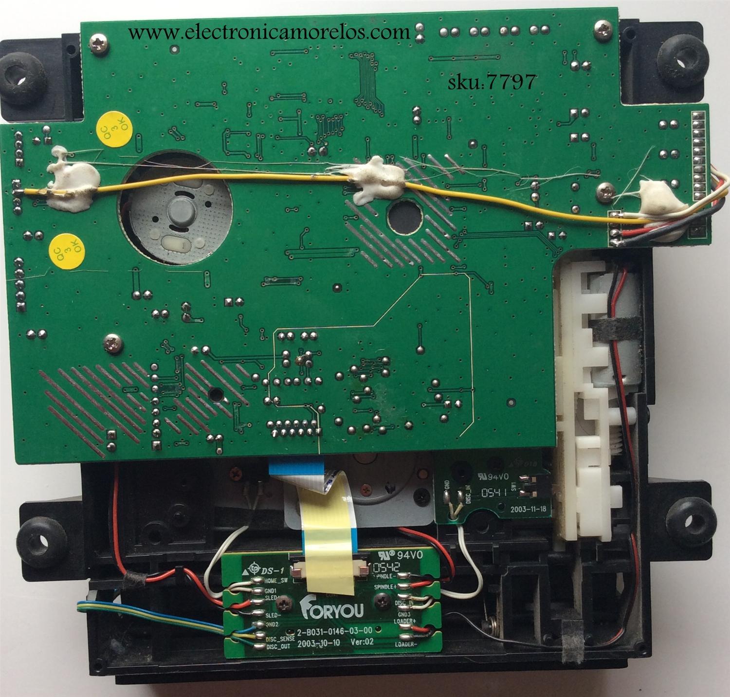 DVD PLAYER / AKAI DL-06LS-M / 2-B031-0146-03-00 / 2-B031-0147-03-00 / MODELO LCT2701TD	 - Imagen 2