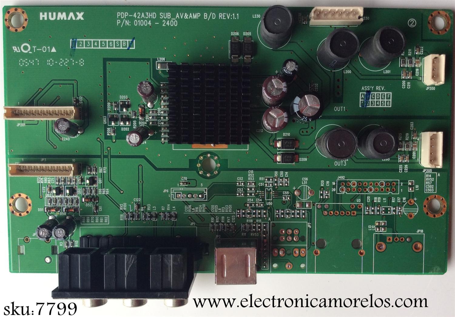 MAIN / PIONEER 220-2050 / 01004-2400 / PDP-42A3HD / MODELO PDP-4214HD	