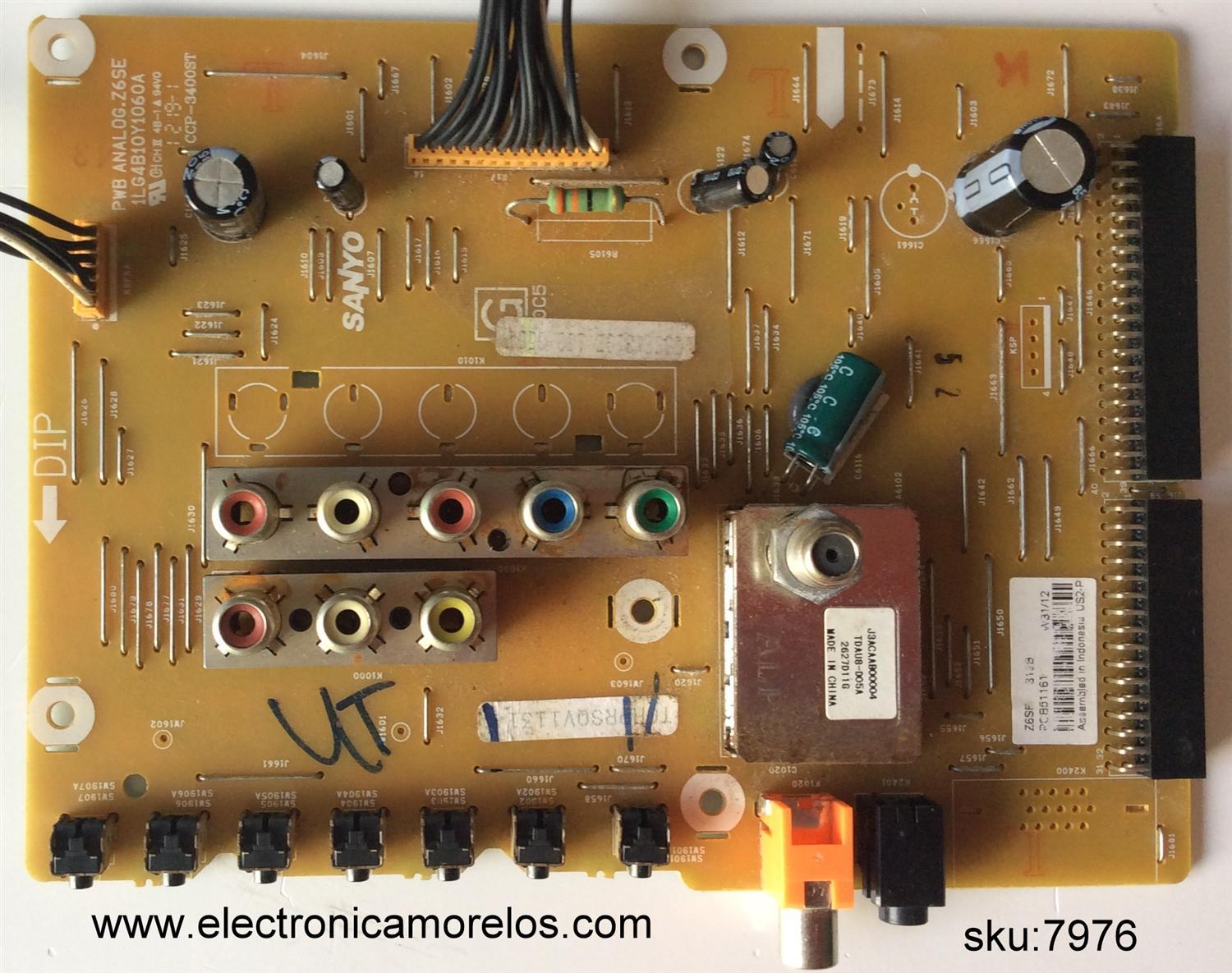 TARJETA TUNER DE A/V / SANYO 1LG4B10Y1060A Z6SF / 1LG4B10Y1060A / Z6SF / MODELO DP39842 P39842-00	