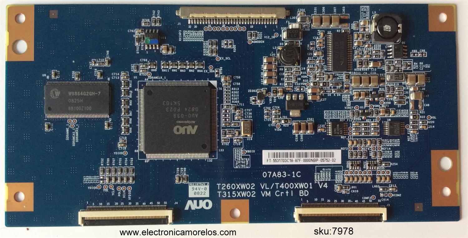 T-CON / SONY 1-857-214-11 / 5531T03C18 / 07A83-1C / 55.31T03.C18 / T260XW02 VL / MODELO KDL-32M4000	