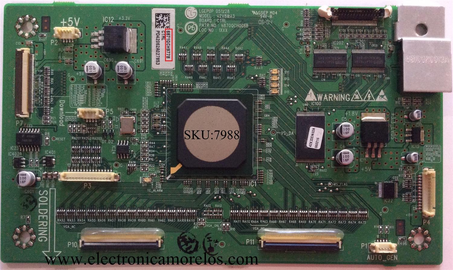 MAIN LOGICA / AKAI 6871QCH977B / 6870QCH006B / PANEL PDP42X32002 / PDP42X30000 / MODELO PDP4273M / HP CPTOH-0602 / PL4260N / MAXENT MX-42HPM20 / POLAROID PLA-4248 