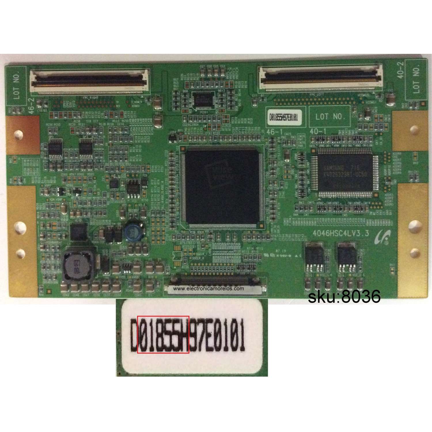 T-CON / SONY LJ94-01855H / 4046HSC4LV3.3 / 1855H / MODELO KDL-46V3000 / PANEL LTY460HT-LH1 / KDL-46VL130 / KDL-46W3000 
