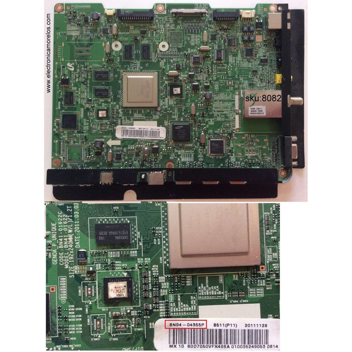 MAIN PARA TV SAMSUNG / NUMERO DE PARTE BN94-04355P / BN41-01622C / BN41-01622 / MODELO UN60D7050VF