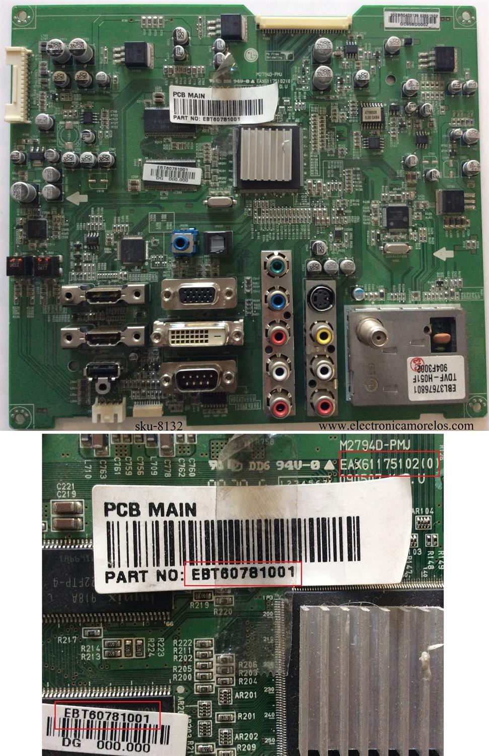 MAIN / LG EBT60781001 / EAX61175102 / MODELO M2794D	