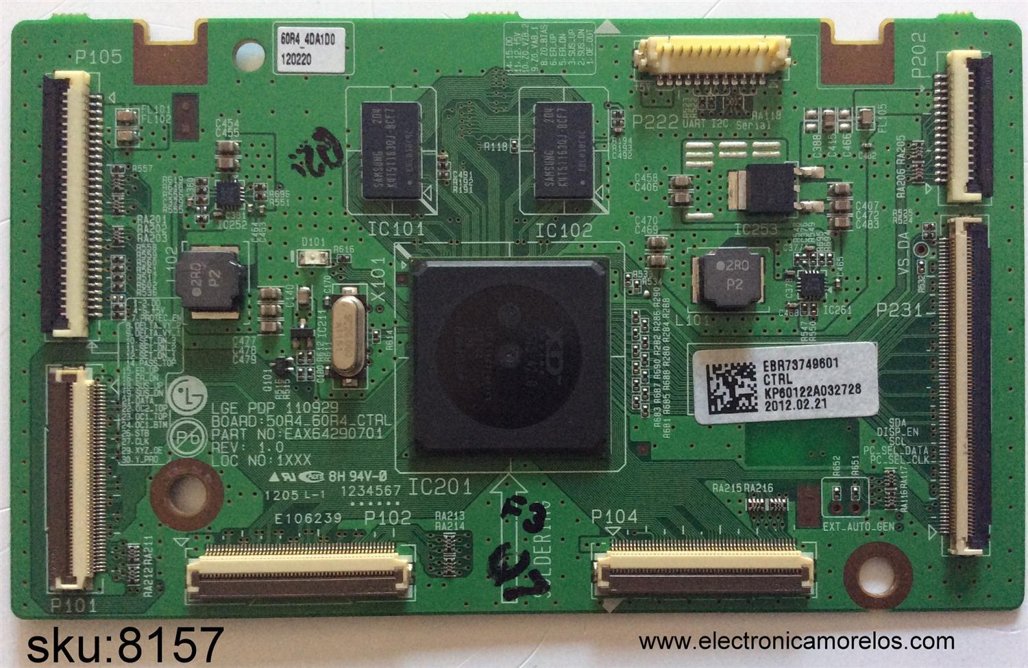 MAIN LOGICA / LG EBR73749601 / EAX64290701 / MODELO 60PA5500-UA.AUSLLJR	