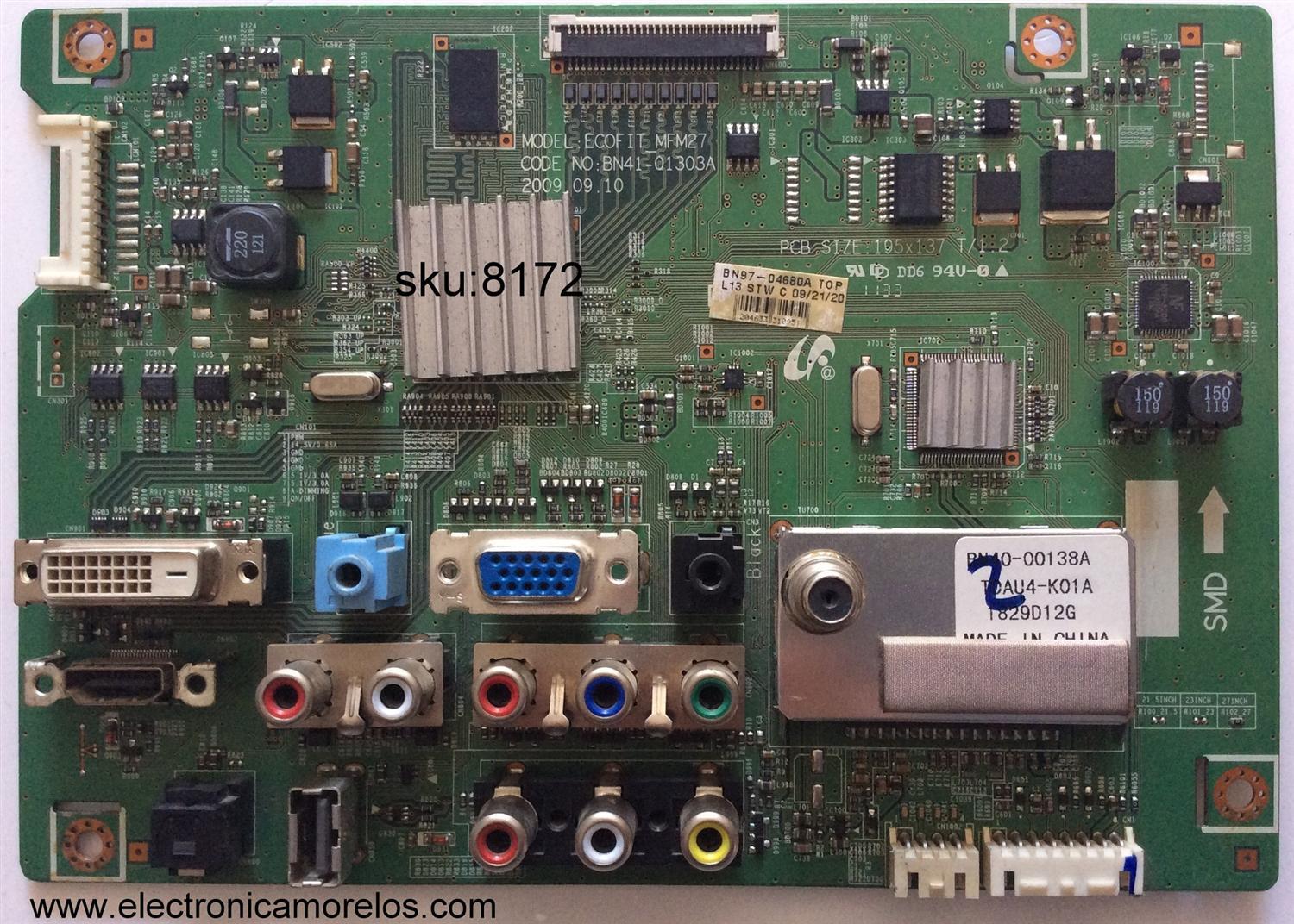MAIN SAMSUNG / BN94-03837A / BN41-01303A / BN97-04680A / SUSTITUTAS BN94-03229M / BN94-03179D / PANEL M270H1-L01 Rev.C1 / MODELOS LS27EMNKUY/ZA EM27TS / LS27EMNKUY/ZC CT02 / LS27EMNKUY/ZA CT01