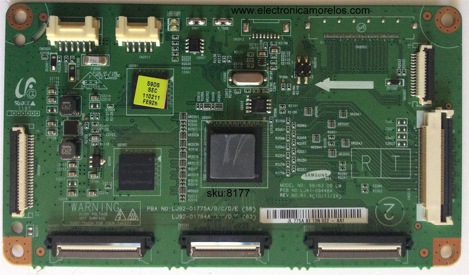 MAIN LOGICA / SAMSUNG BN96-16531A / LJ41-09448A / LJ92-01775A / MODELO PN59D550C1FXZA	