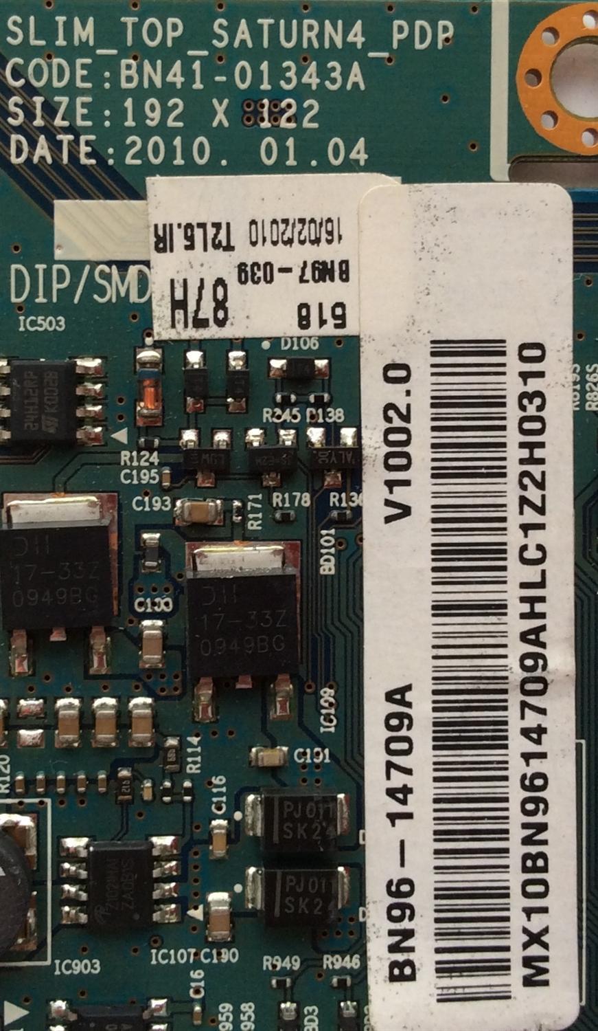 MAIN/ SAMSUNG BN96-14709A / BN97-03987H / BN41-01343A / MODELO PN50C450B1DXZA NY01	 - Imagen 2