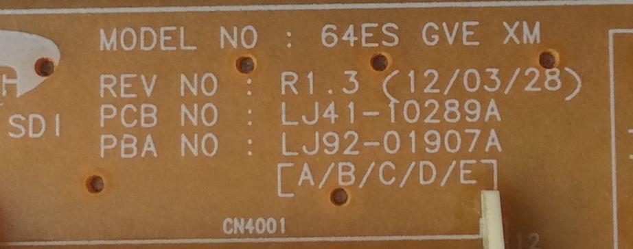 X-SUS / SAMSUNG LJ92-01907A / 907A / LJ41-10289A /MODELO PN64E533D2FXZA TW02	 - Imagen 3