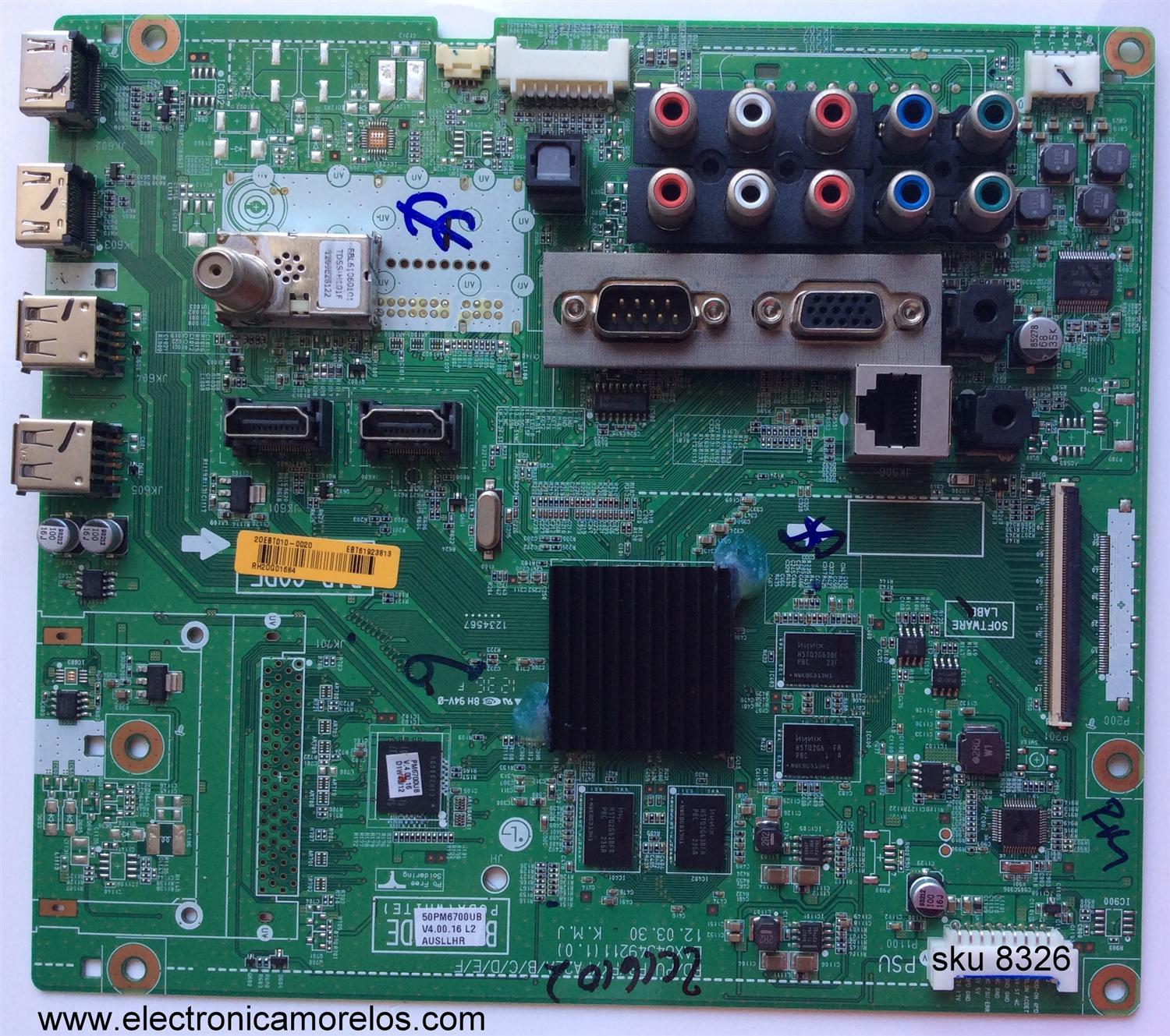 MAIN / LG EBT61923813 / EAX64349207 / PDP50R40000 / MODELO 60PM9700-UA.AUSLLHR