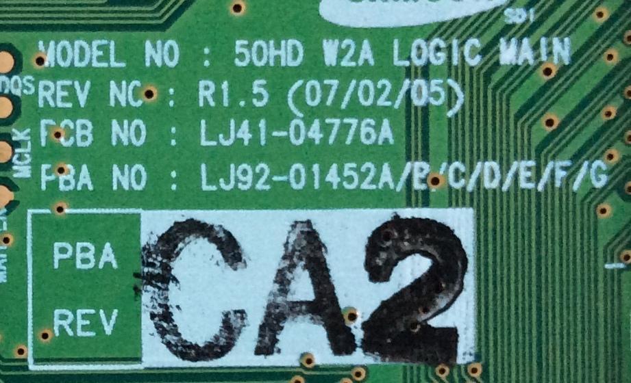 MAIN LOGICA / SAMSUNG BN96-06125A / LJ92-01452C / 452C / LJ41-04776A / MODELO HPT5034X/XAC AM07	 - Imagen 2