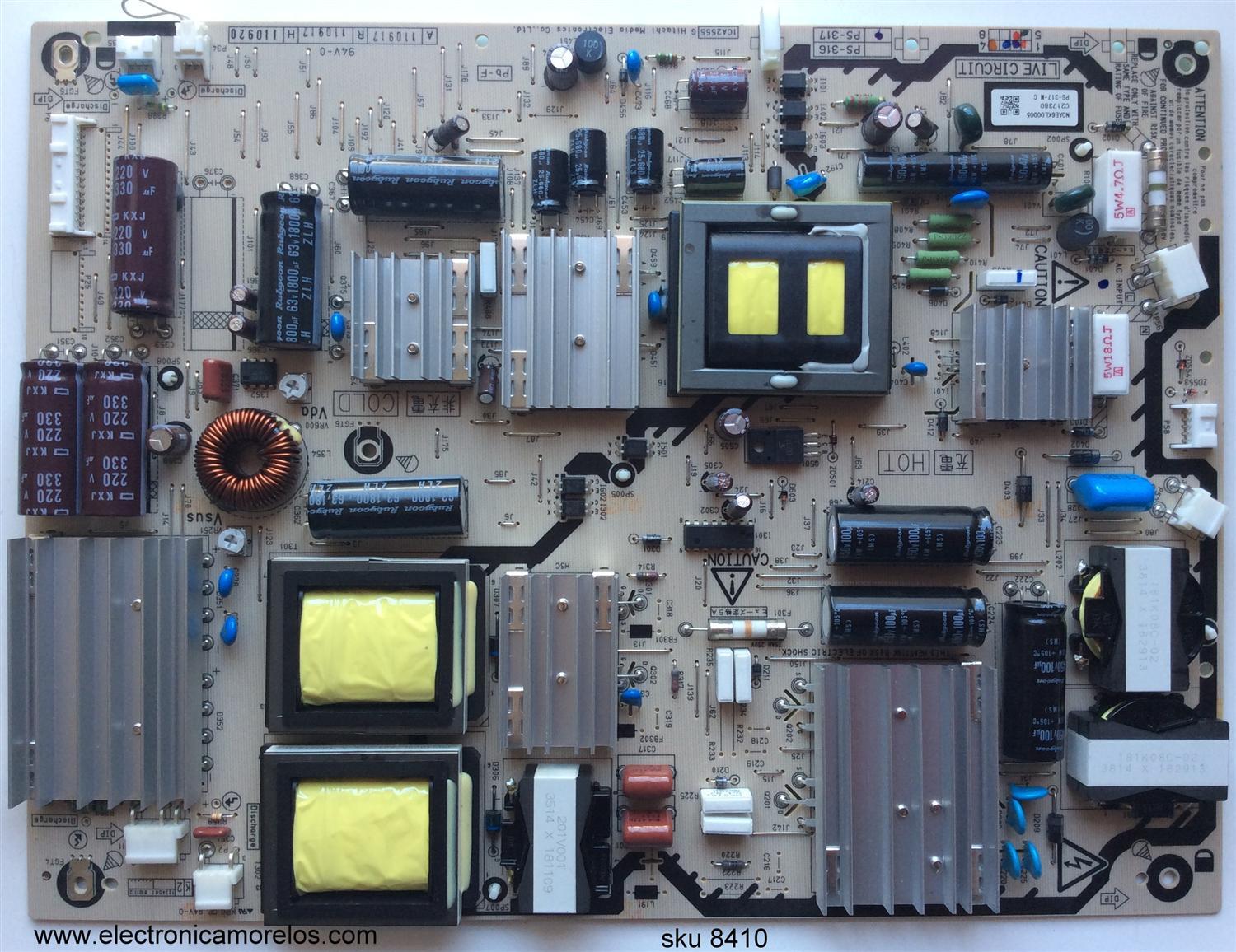 FUENTE DE PODER / PANASONIC N0AE6KL00005 / PS-317 / PS-317-M / MODELO TC-P55GT30 / TC-P55GT31 / TC-P55VT30