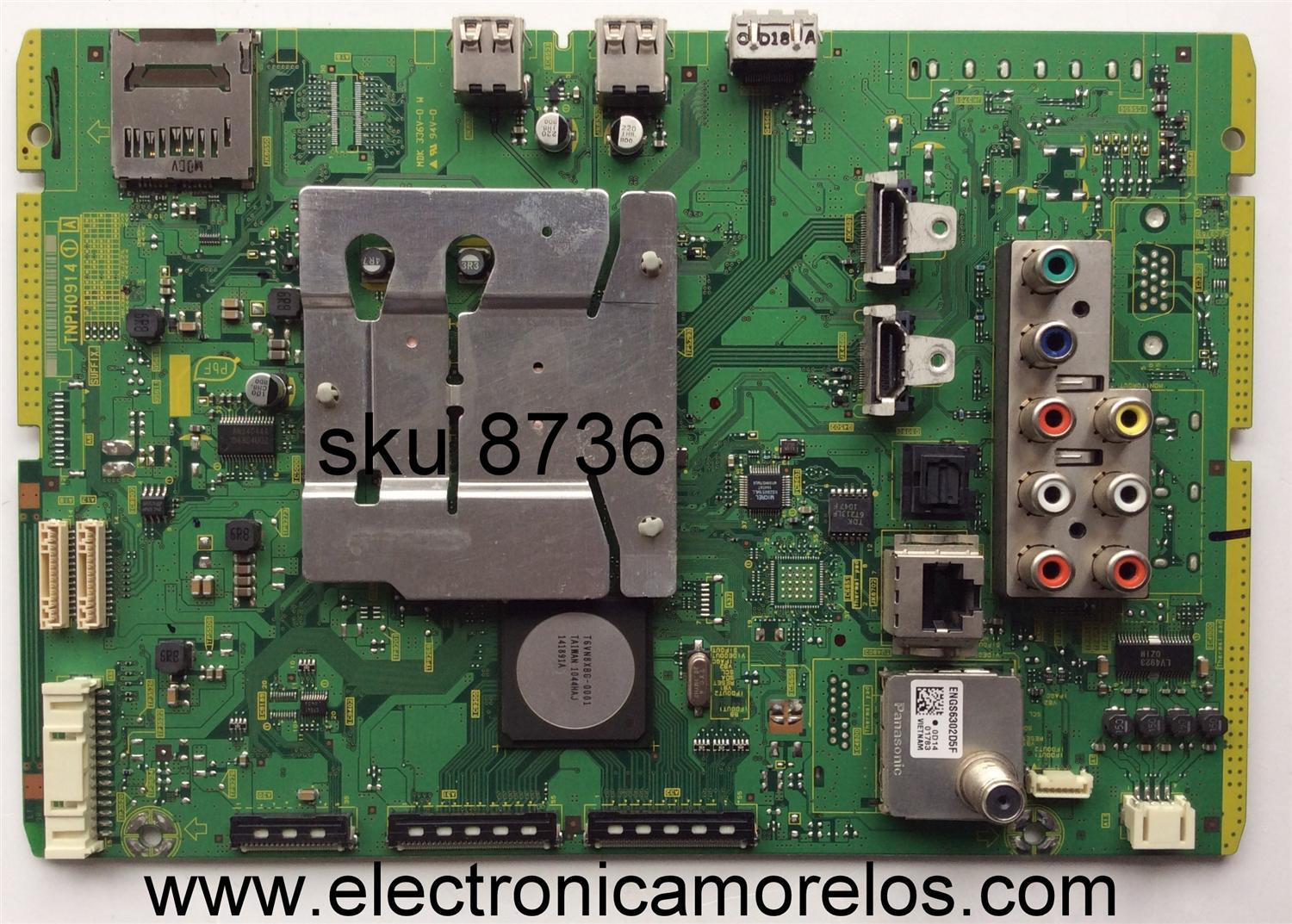 MAIN PARA TV PANASONIC / NUMERO DE PARTE TNPH0914 / TXN/A1PKUUS / PARTES SUSTITUTAS TNPH0914AQ / TNPH0914AH / PANEL MC106FU1411 / MODELO TC-P42S30