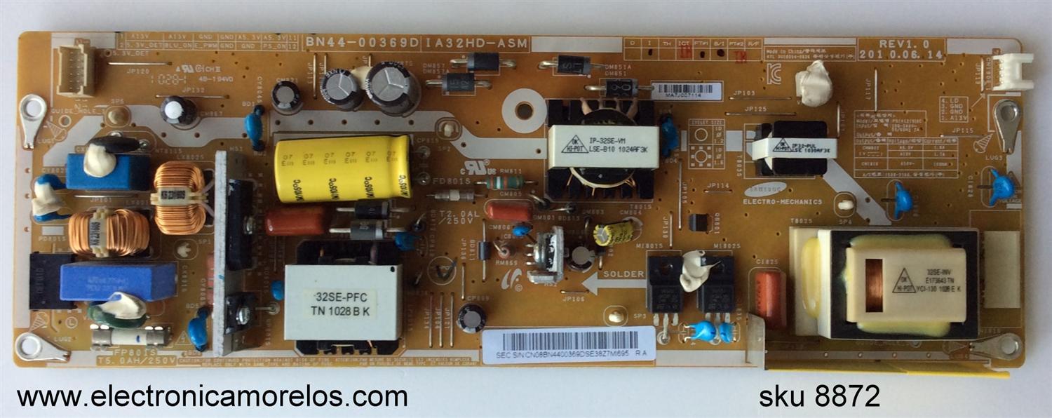 FUENTE / BACKLIGHT / SAMSUNG BN44-00369D / I32HD-ASM / BN4400369D / PS1V121510A / PARTES SUSTITUTAS BN44-00369A / BN44-00369B / BN44-00369C / PANEL T315HA01-ED / MODELOS LN32C350D1D / LN32C350D1XZP / LN32C350D1XUG / LN32C350D1VXZA / LN32C350D1XZ
