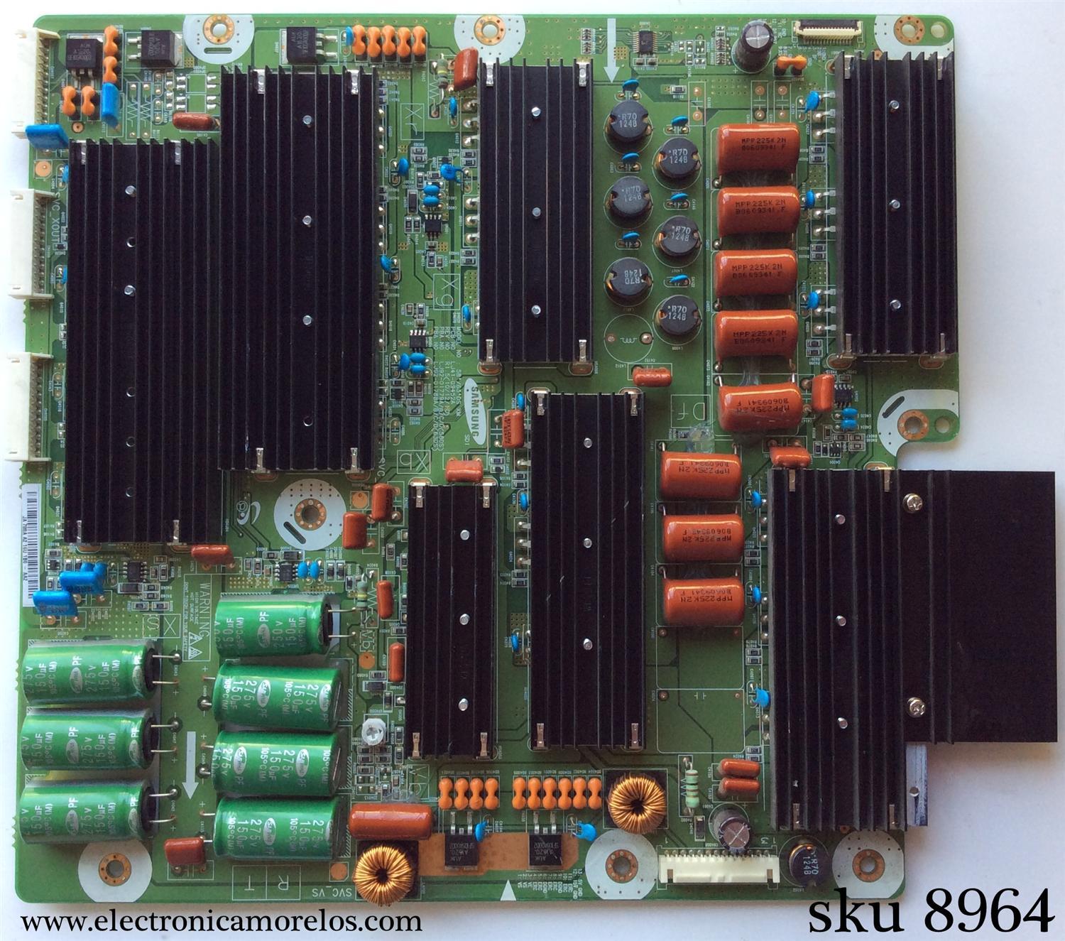 X-SUS / SAMSUNG BN96-16544A / LJ41-09452A / LJ92-01779A / LJ92-01788A / PANEL S63FH-YB06 / MODELOS PN64D550C1FXZA / PN64D7000FFXZA / PN64D8000FFXZA I101
