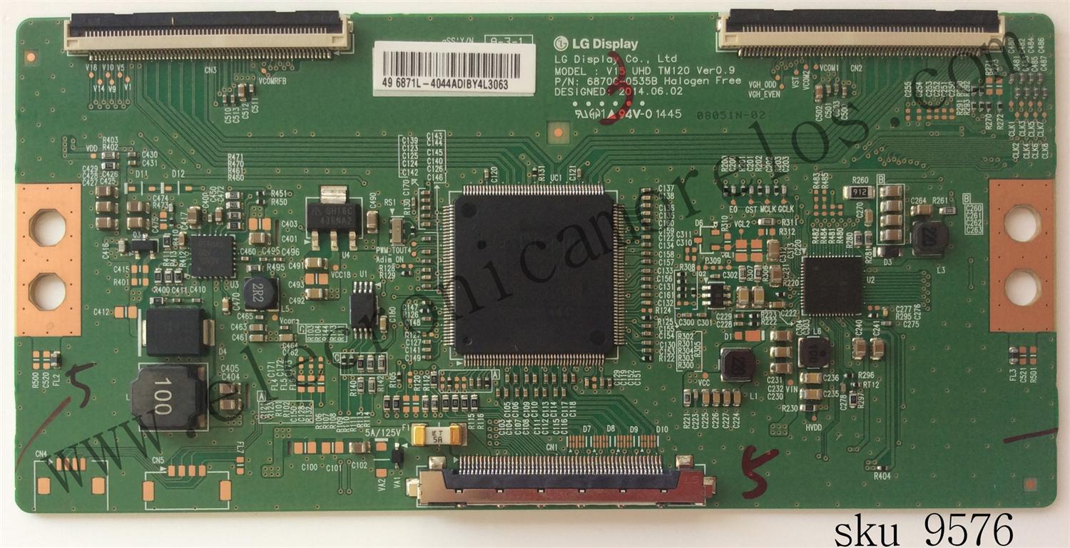 T-CON PARA TV TOSHIBA / NUMERO DE PARTE 6871L-4044A / 6870C-0535B / V15_UHD_TM120 / 4044A / V15 UHD TM120 VER0.9 / PANEL K490WDR1 / MODELOS 49L621U / M49-C1 / M49-C1 LTM7SQ