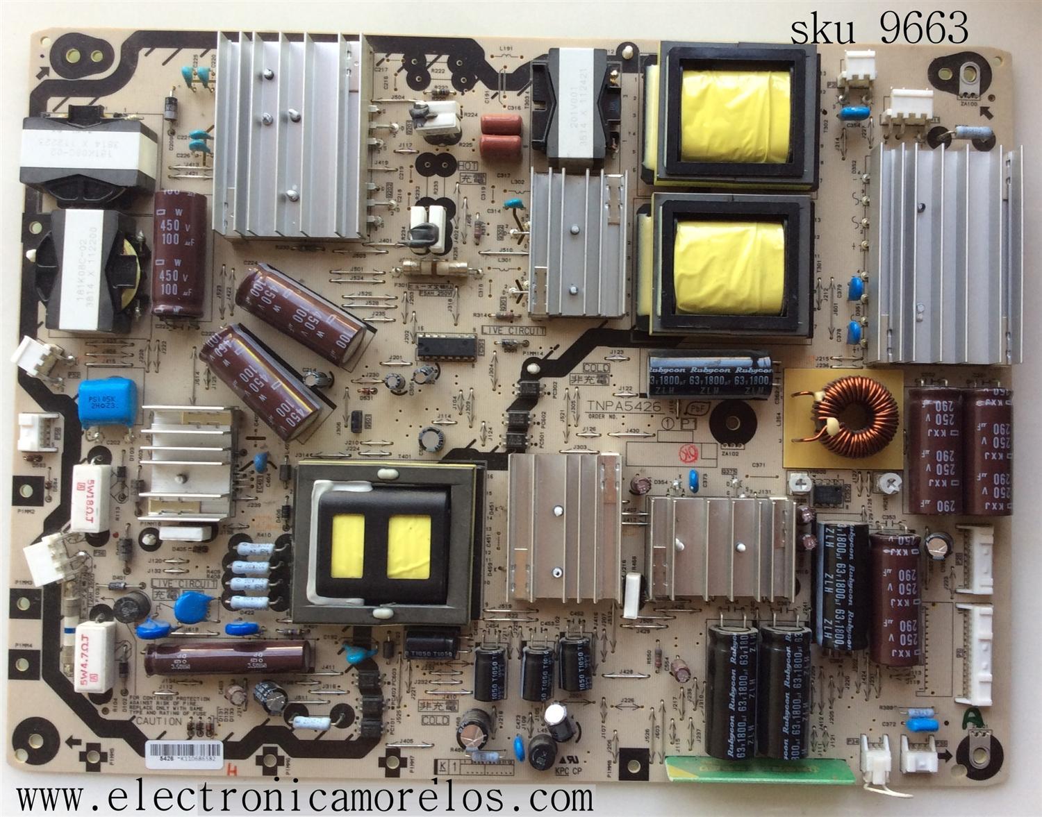 FUENTE DE PODER / PANASONIC TXNP11QJUE / TNPA5426 / MODELO TC-P50GT30 / PANEL MC127FJ1431	