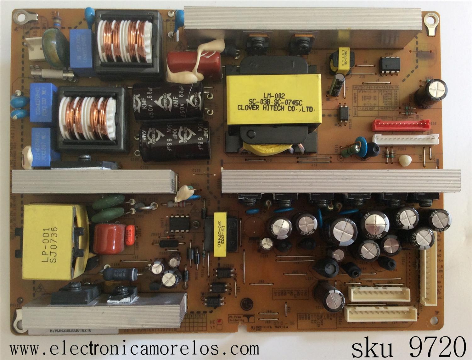 FUENTE DE PODER / LG EAY33030301 / EAX31845101/9 / MODELO 26LC55-ZA / 26LC7D-UB AUSWLMM / 26LC7D-UK / 26LC7DC-UB / 26LC7DC-UK