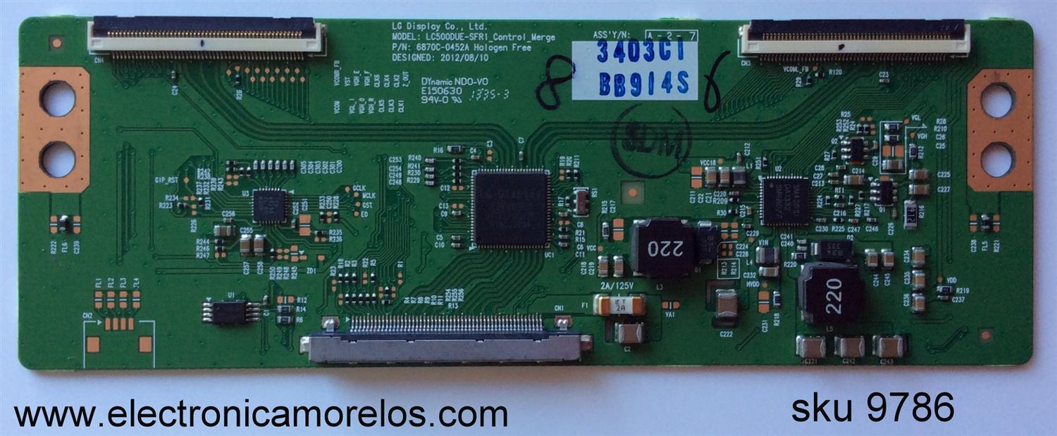 T-CON / LG 6871L-3403C / 6870C-0452A / 3403C / MODELO 42LA6200-UA AUSYLJM / PANEL LC420DUE-SFU1	