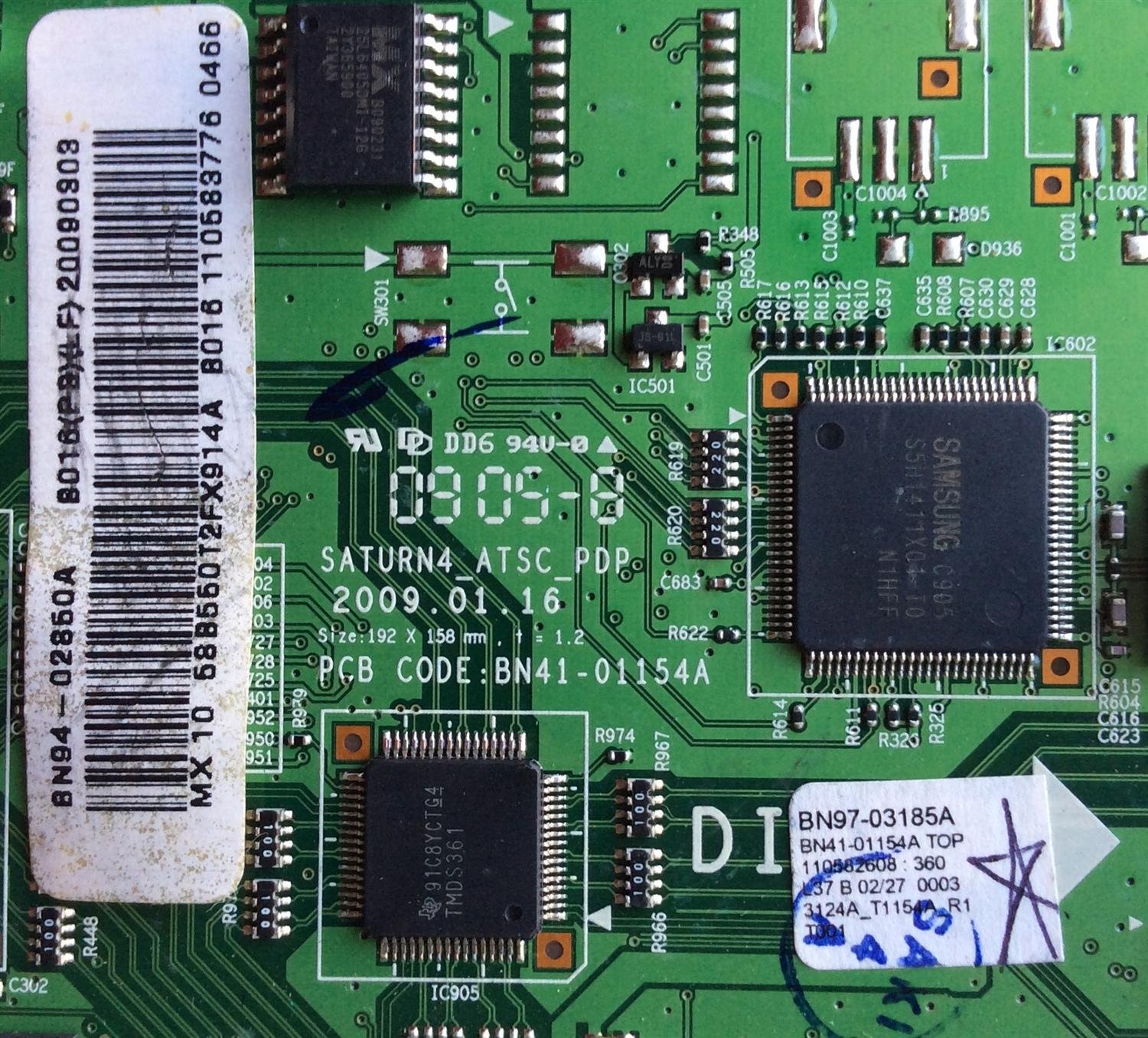 MAIN / SAMSUNG BN94-02850A / BN41-01154A / BN97-03185A / SUSTITUTA BN94-02643A / BN96-12142A / MODELO PN58B550T2FXZA / PANEL S58FH-YB03	 - Imagen 2