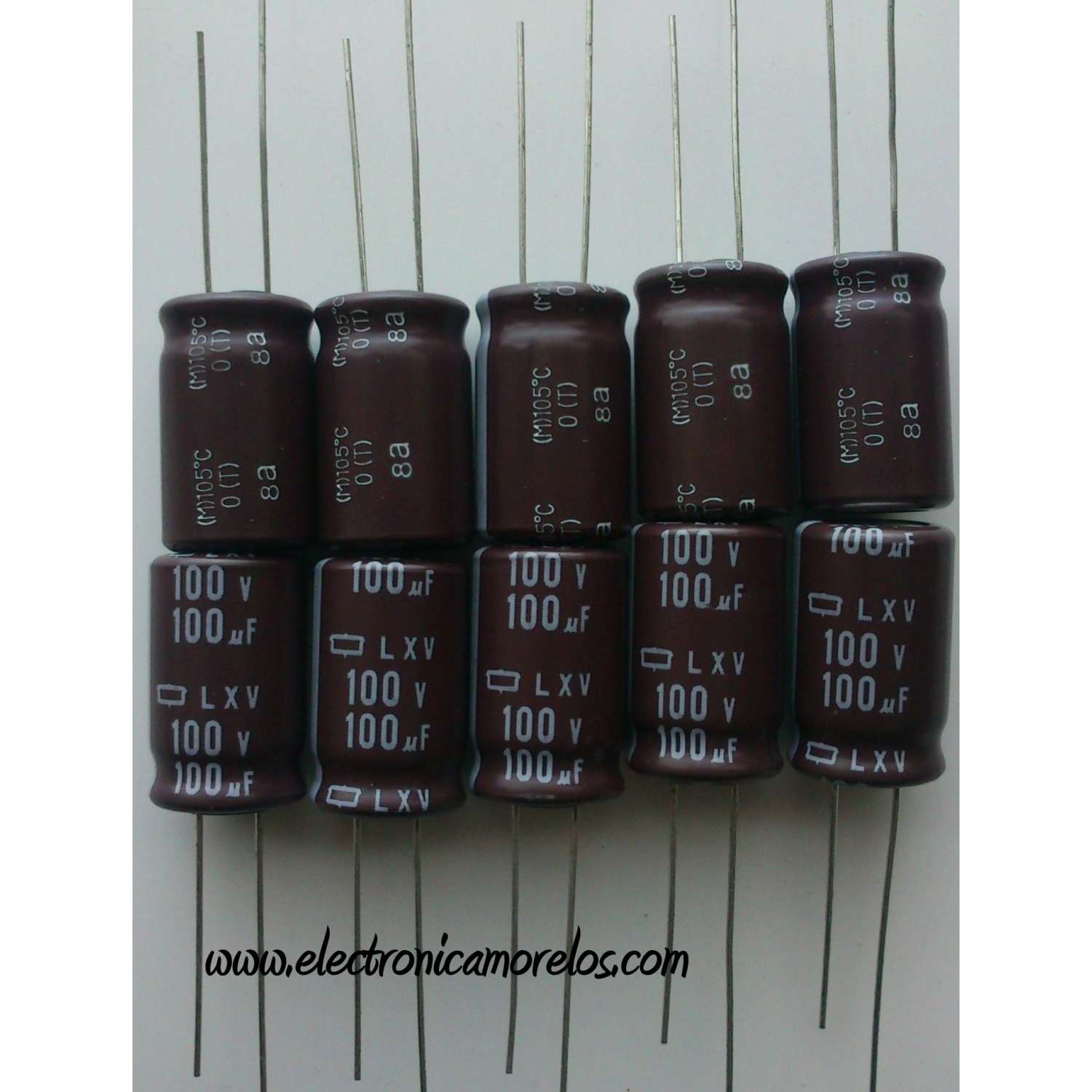 LOTE DE 10 PIEZAS DE FILTROS DE 100V / 100µf / 105℃	