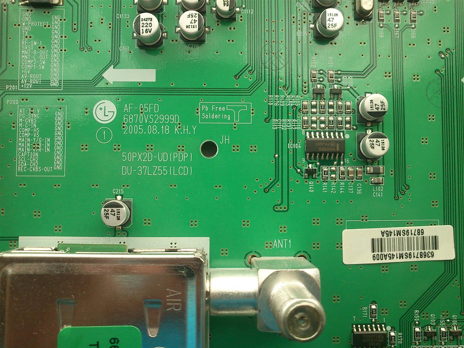 A/V TUNER SIGNAL LG 68719SM145A - Imagen 2