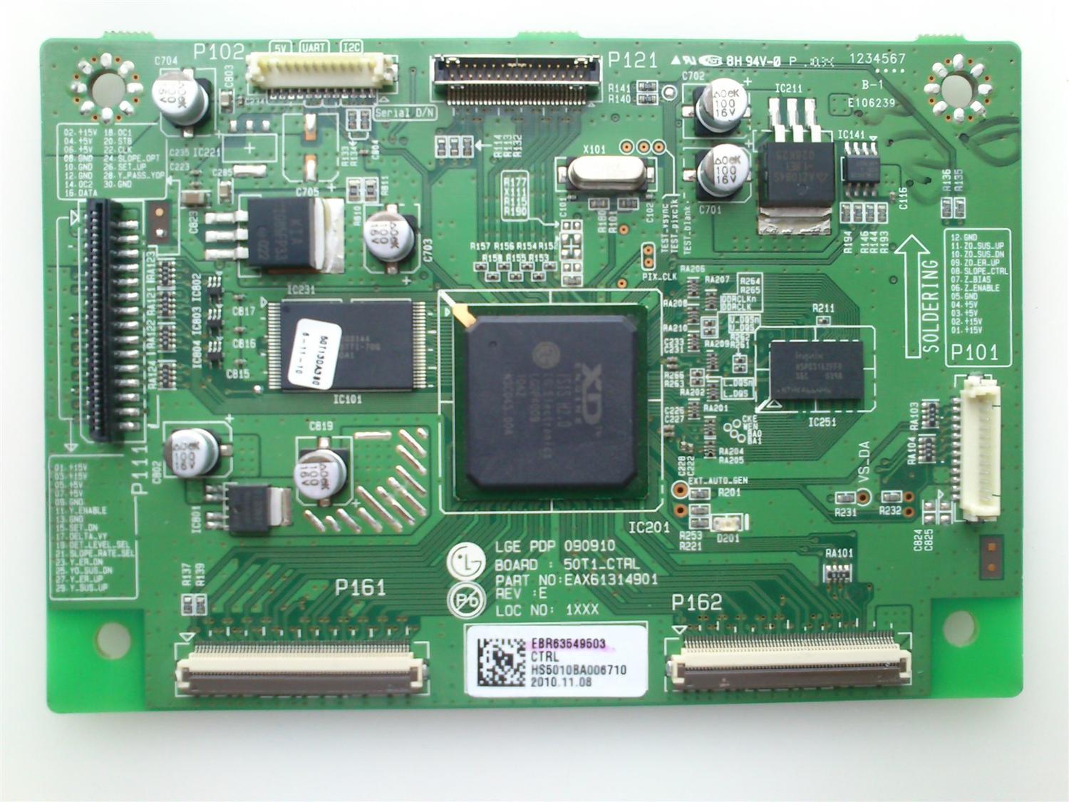 MAIN LOGICA / LG EBR63549503 / EAX61314901 / REV:E / 50T1_CTRL / PANEL PDP50T10000 / MODELOS 50PJ350-UB.AUSLLUR / 50PJ350 / Z50PJ240-UB