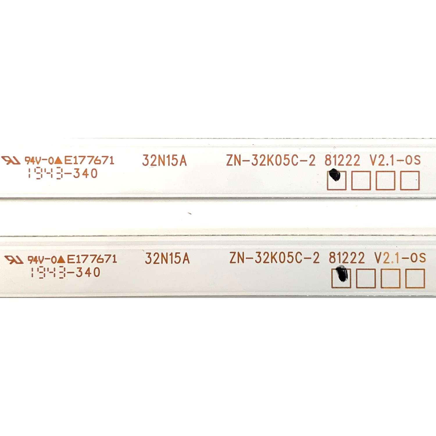 KIT DE LED'S PARA TV SEIKI (2 PIEZAS) / NUMERO DE PARTE ZN-32K05C-2 / ZN-32K05C-2 V2.1-0S / 32N15A / 81222 / K5322G/3.1.01.04.01.58232053 / C9000D3G1901045ZA910R / PANEL ST3151A05-8 / MODELO SC-32HS970N - Imagen 2