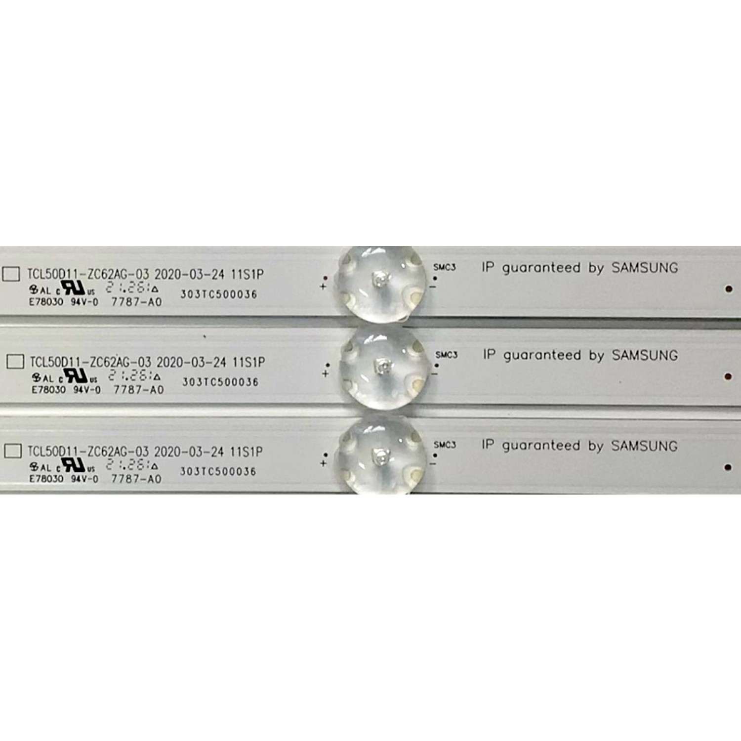KIT DE LED'S PARA TV LG (3 PIEZAS) / NUMERO DE PARTE TCL50D11-ZC62AG-03 / 303TC500036 / TC500M16 / E78030 / 4C-LB500T-ZC5C / 210508AC08 / 2300016255 / PANEL LVU500LGDX / LVU500CGDX / DISPLAY LC500DQC(SP)(A1) / MODELO 50UP7000PUA / 50UP7000PUA.CUSYLH - Imagen 2