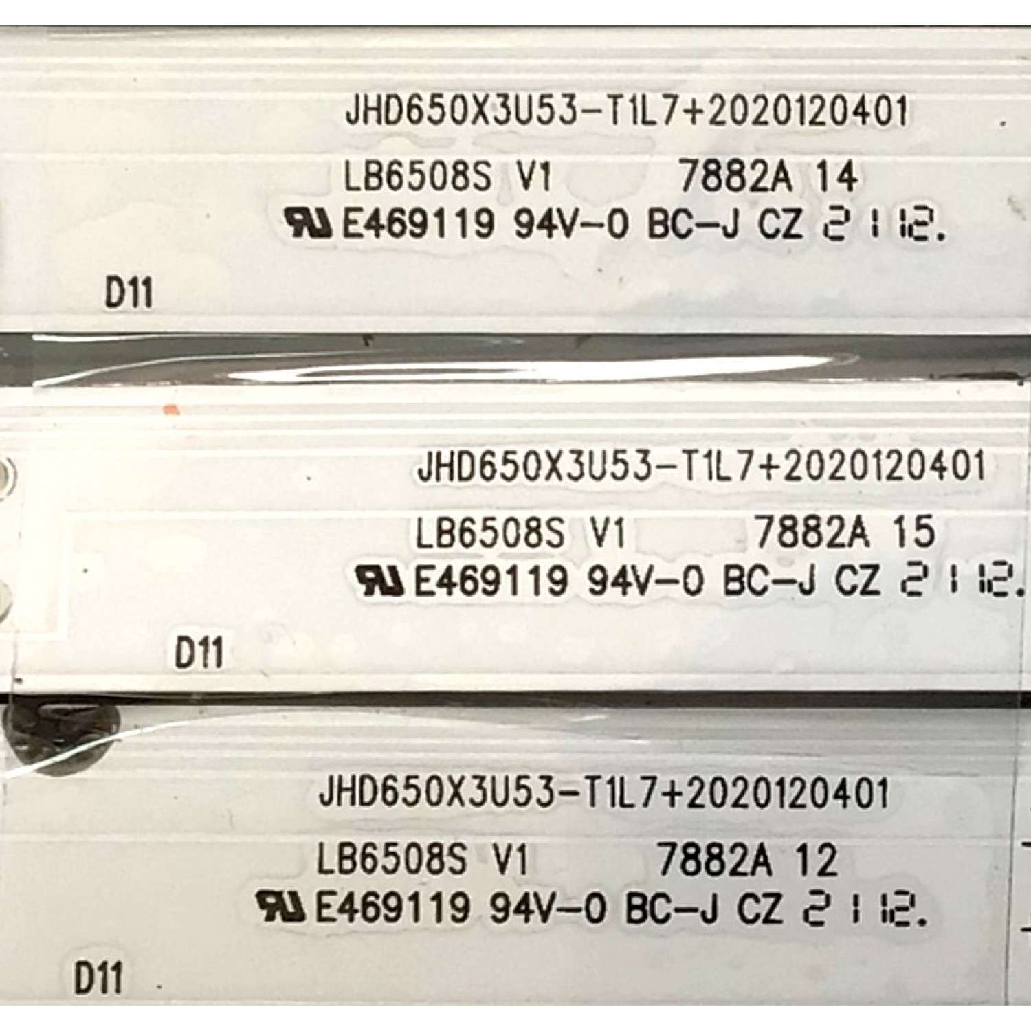 KIT DE LEDS PARA TV HISENSE ( 20 PZ ) / NUMERO DE PARTE LB6508S / JHD650X3U53-T1L7+2020120401 / 1248777 / E469119 / PANEL JHD650X3U53-T1L7\S0\FJ\GM\ROH / MODELO 65U7G / 65U6G - Imagen 4
