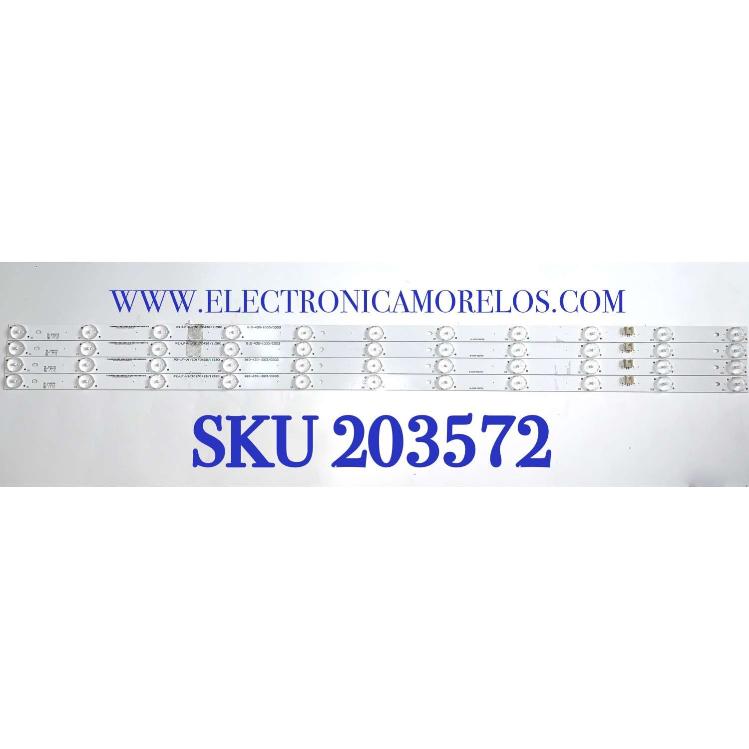 KIT DE LEDS PARA TV WESTINGHOUSE ( 4 PZ ) / NUMERO DE PARTE B-CNCF43D709 / P2-LF-V1-20170426/11280 / 910-430/1003/C003 /  E466169 / MODELO WD43UB4530