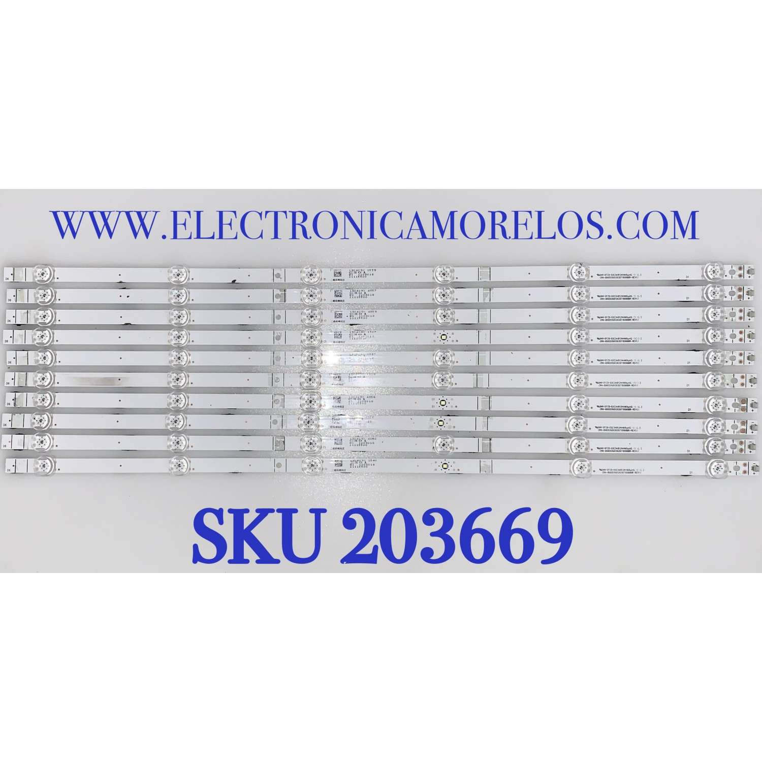 KIT DE LED'S PARA TV HISENSE (10 PIEZAS) / NUMERO DE PARTE CRH-BX65S1U013030T10068BR / 03E348124HN / C301 / 21115500 / PANEL HD650S1U01-K1\S0\GM\CKD\ROH / MODELO 65RGE1