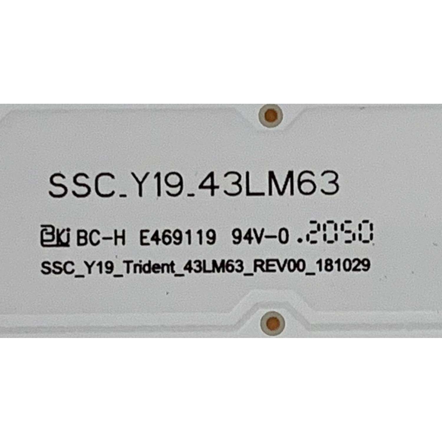 KIT DE LED'S PARA TV LG ( 3 PZ ) / NUMERO DE PARTE EAV64592301 / E469119 / SSC_Y19_43LM63 / 181029 / MODELO 43LM6300PLA - Imagen 4