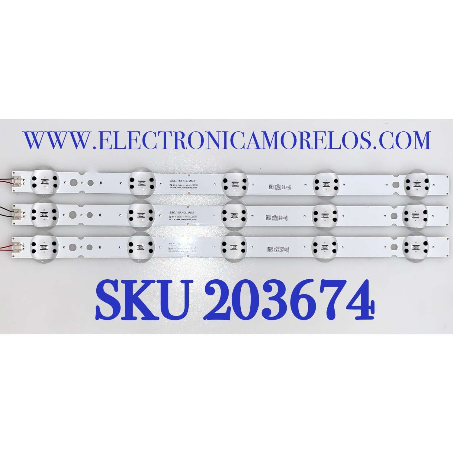 KIT DE LED'S PARA TV LG ( 3 PZ ) / NUMERO DE PARTE EAV64592301 / E469119 / SSC_Y19_43LM63 / 181029 / MODELO 43LM6300PLA
