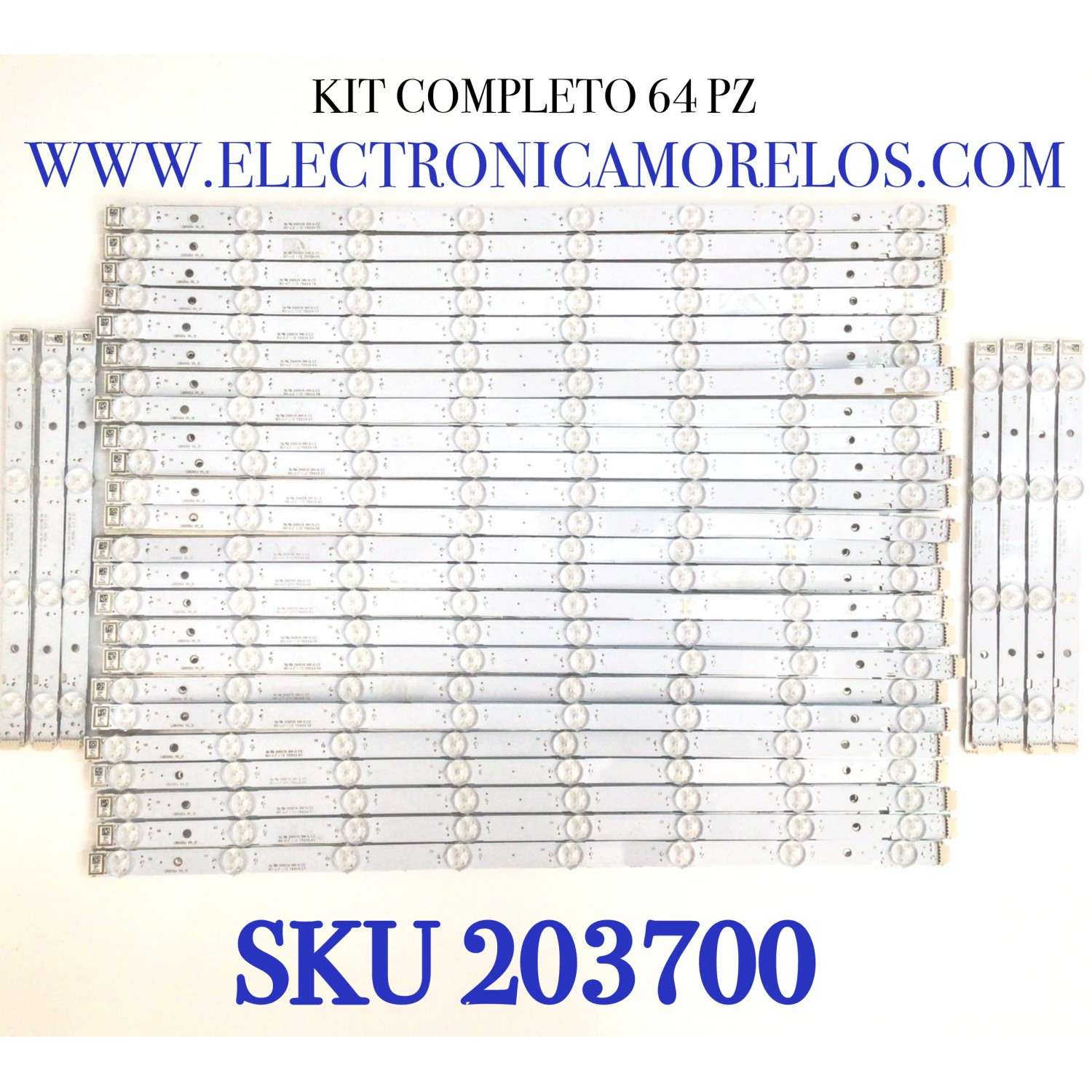 KIT DE LED´S PARA TV SONY ( 64 PZ )/ NUMERO DE PARTE LB8500J V0_12 / LB8500J V1_12 / 8500J00011 / E469119 / 7893A  / PANEL YDBO085DAU02 / MODELO XR-85X95J