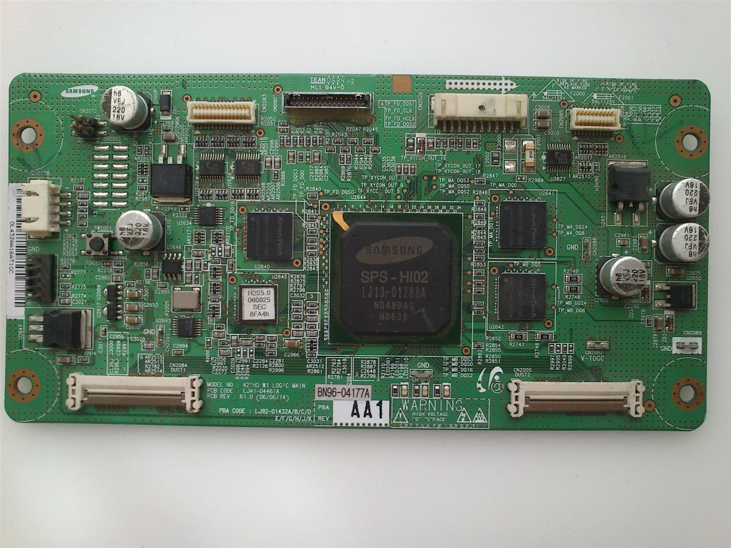 MAIN LOGICA / SAMSUNG BN96-04177A / 432A / LJ41-04461A / LJ92-01432A / MODELOS HPS4233X/XAA / HPS4233X/XAC SG02 / HPS4233X/XAC SG04 / HPS4253X/XAA / HPS4253X/XAC SG02 / HPS4253X/XAC SG04 / HPS4273X/XAA / PPM42M6HBX/XAA / PANEL S42AX-YB02